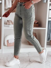 Spodnie damskie jeansowe slim fit z paskiem SLIMFIZ niebieskie