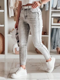 Spodnie damskie slim fit jeansowe SKINNEX szare
