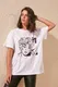 Trendyol White Printed Boyfriend Mold Knitted T-shirt