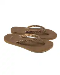 RIVIERA MAYA Chestnut flip flops