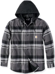 Rugged Flex Flannel Hooded Hemd, schwarz, Gre S fr Mnner