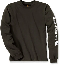 Logo Langarmshirt, grn, Gre M fr Mnner