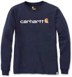 EMEA Workwear Signature Graphic Core Logo Langarmshirt, blau, Gre S fr Mnner