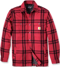 Relaxed Fit Flannel Sherpa Lined Hemd, schwarz-rot, Gre L fr Mnner