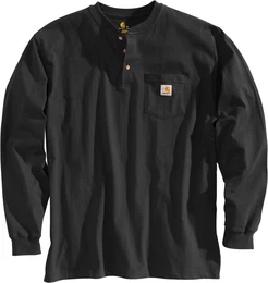 Workwear Pocket Henley Langarmshirt, schwarz, Gre L fr Mnner