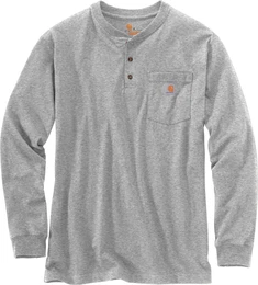 Workwear Pocket Henley Langarmshirt, grau, Gre XL fr Mnner