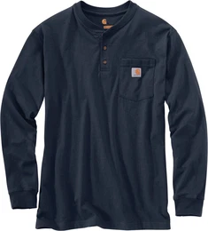 Workwear Pocket Henley Langarmshirt, blau, Gre S fr Mnner
