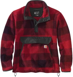 Relaxed Fit Fleece Pullover, rot, Gre 2XL fr Mnner