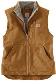 Sherpa Lined Mock Neck Damen Weste, braun, Gre XL