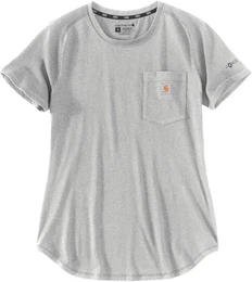 Force Relaxed Fit Midweight Pocket Damen T-Shirt, grau, Gre S