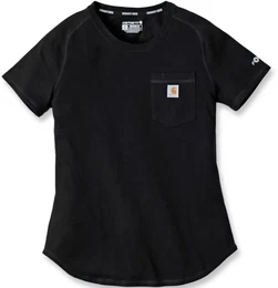 Force Relaxed Fit Midweight Pocket Damen T-Shirt, schwarz, Gre S