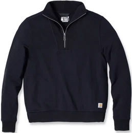 Relaxed Fit Half Zip Damen Sweatshirt, schwarz, Gre M