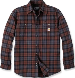 Loose Fit Heavyweight Flannel Long-Sleeve Plaid Hemd, rot, Gre 2XL fr Mnner