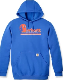 Loose Fit Midweight Graphic Hooded Sweatshirt, blau-orange, Gre XL fr Mnner