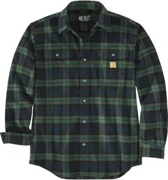 Loose Fit Heavyweight Flannel Long-Sleeve Plaid Hemd, grn, Gre XL fr Mnner
