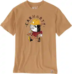 Relaxed Fit Lightweight Short-Sleeve Carpenter Graphic T-Shirt, braun, Gre 2XL fr Mnner