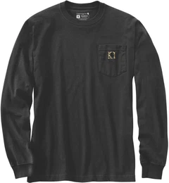 Pocket Camo Graphic Langarmshirt, schwarz, Gre M fr Mnner