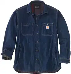 Denim Fleece Lined Snap Front Hemd, blau, Gre 2XL fr Mnner