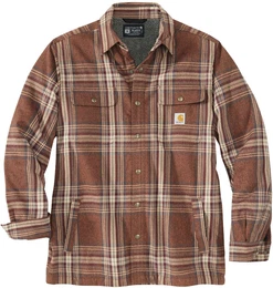 Flannel Sherpa Lined Hemd, braun, Gre S fr Mnner