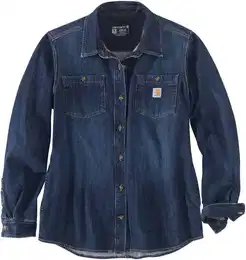 Midweight Denim Damen Hemd, blau, Gre S
