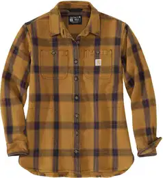 Heavyweight Twill Damen Hemd, braun, Gre XS