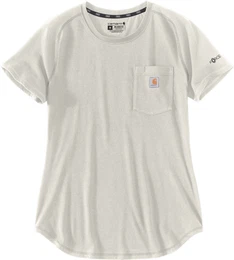 Force Relaxed Fit Midweight Short Sleeve Pocket Damen T-Shirt, beige, Gre S