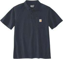 Loose Fit Short-Sleeve Pocket Poloshirt, blau, Gre 2XL fr Mnner