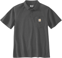 Loose Fit Short-Sleeve Pocket Poloshirt, grau, Gre XL fr Mnner