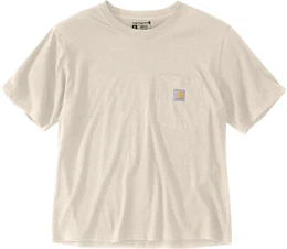 Loose Fit Lightweight Short Sleeve Crewneck Damen T-Shirt, beige, Gre L