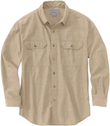 Loose Fit Midweight Chambray Hemd, beige, Gre XL fr Mnner