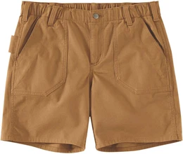 Rugged Flex Relaxed Fit Canvas Work Damen Shorts, braun, Gre M 32