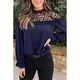 Elegantna Bluza Z Volančki, Temno Modra