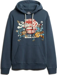 , Herren, Pullover, Sweatshirt Casual Bequem sitzend Tokyo VI Graphic Hoodie, Blau, (3XL)