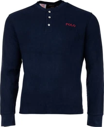 , Herren, Shirt, Longsleeve Homewear Locker sitzend, Blau, (S)