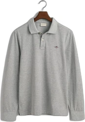 GANT Poloshirt REGULAR SHIELD LONGSLEEVE PIQUE RUGGER Grau