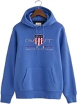 Gant Hoodie Regular Archive Shield Hoodie blau/hellgrau/rubinrot/weiß