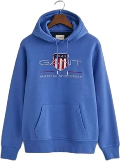 Gant Hoodie Regular Archive Shield Hoodie blau/hellgrau/rubinrot/weiß