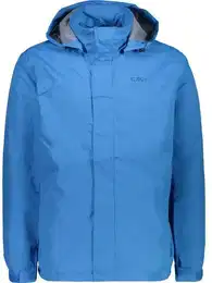 Herren Regenjacke MAN JACKET SNAPS HOOD, INDIGO, 48