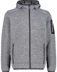 CMP Strickfleecejacke MAN JACKET FIX HOOD Eis/Titan/Schwarz