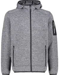 CMP Strickfleecejacke MAN JACKET FIX HOOD Eis/Titan/Schwarz