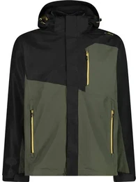 Herren Doppeljacke MAN JACKET ZIP HOOD, NERO-OIL GREEN, 54