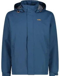 Herren Regenjacke MAN JACKET SNAPS HOOD, BLUESTEEL, 46