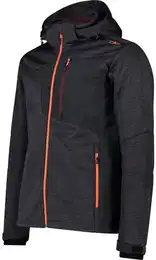 Herren Funktionsjacke MAN JACKET ZIP HOOD, TITANIO MEL.-NERO, 58
