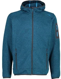 Herren Unterjacke Kapuzen Fleecejacke, DEEP LAKE-ANTRACITE 08ML, 48