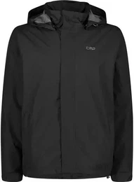 Herren Regenjacke MAN JACKET SNAPS HOOD, NERO, 56