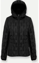 Damen Jacke L.DOWN JACKET, BLACK-BLACK, 38DE