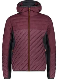 Herren Jacke MAN JACKET HYBRID FIX HOOD, BURGUNDY, 54