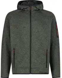 Herren Unterjacke Kapuzen Fleecejacke, SALVIA-ANTRACITE 18ER, 48