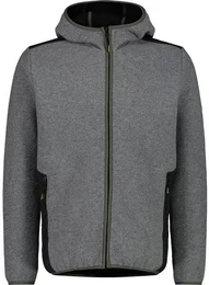 Herren Kapuzensweat MAN JACKET FIX HOOD, FUMO MEL.-NERO, 56