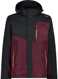 Herren Doppeljacke MAN JACKET ZIP HOOD, ANTRACITE-BURGUNDY, 58